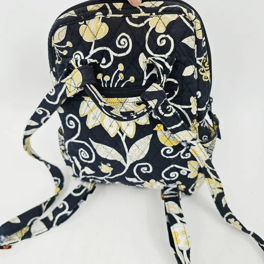 Y2K Vera Bradley Backpack Yellow Bird Floral Retired Quilted Cotton Bag Boho